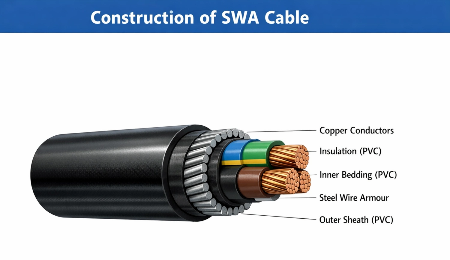 SWA Cable (Steel Wire Armoured Cable) Construction