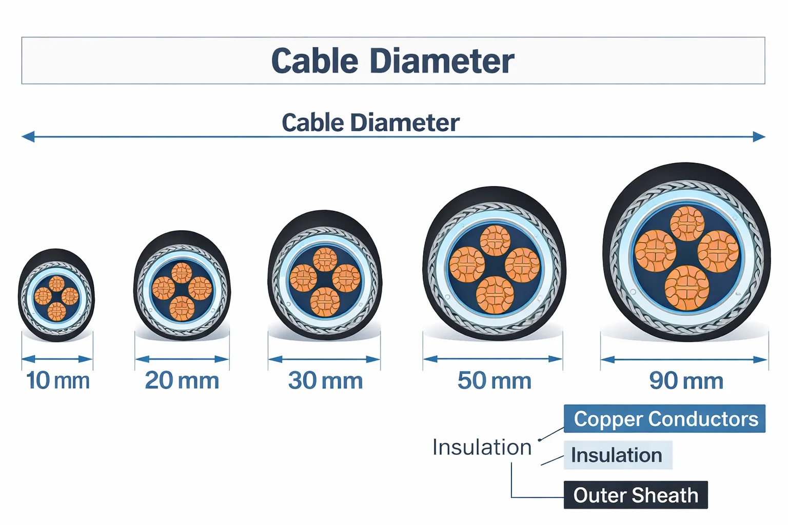 AWG Cable Diameter For Copper & Aluminum