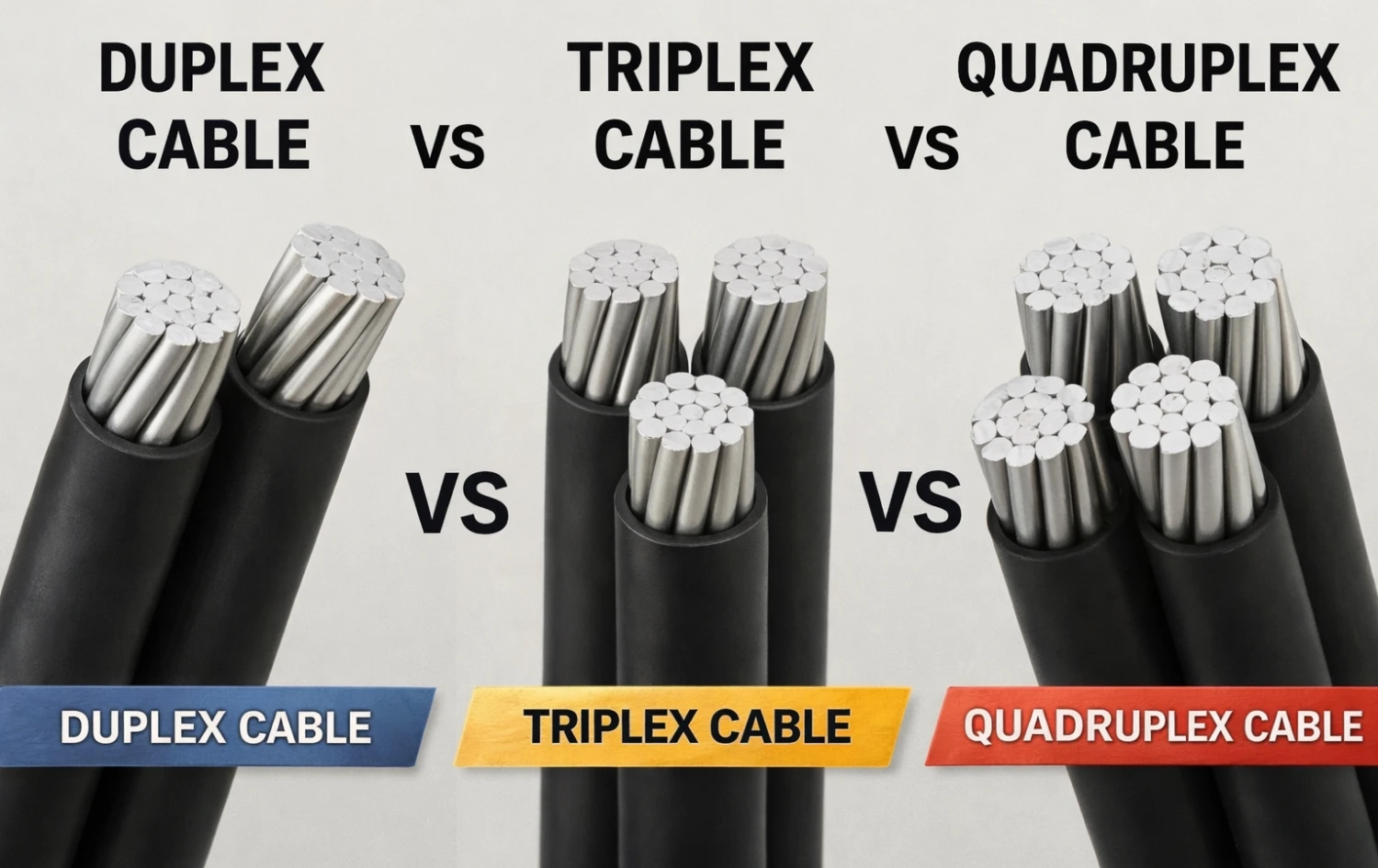 Duplex Cable vs Triplex Cable vs Quadruplex Cable