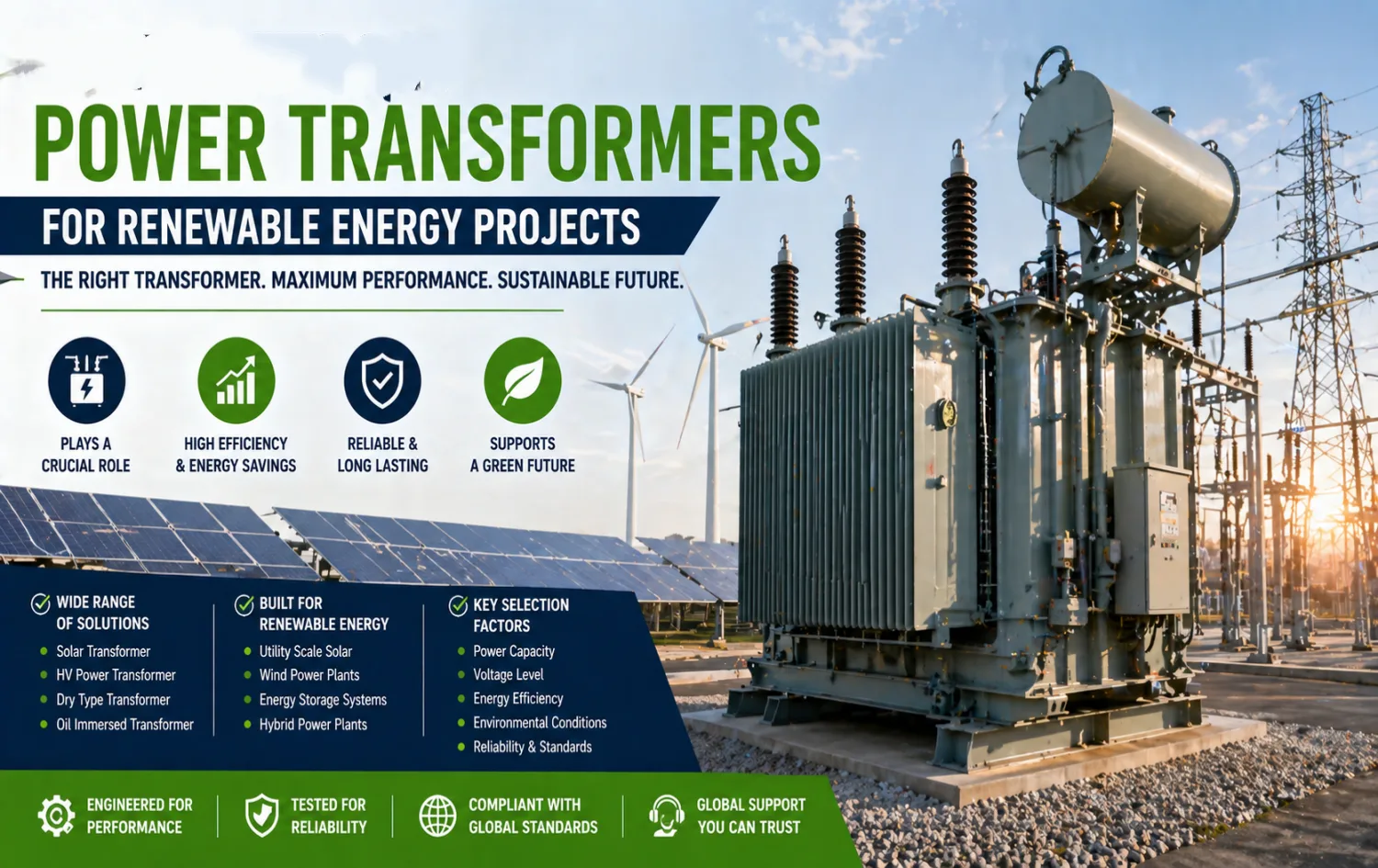 Power Transformer for Renewable energy Projects