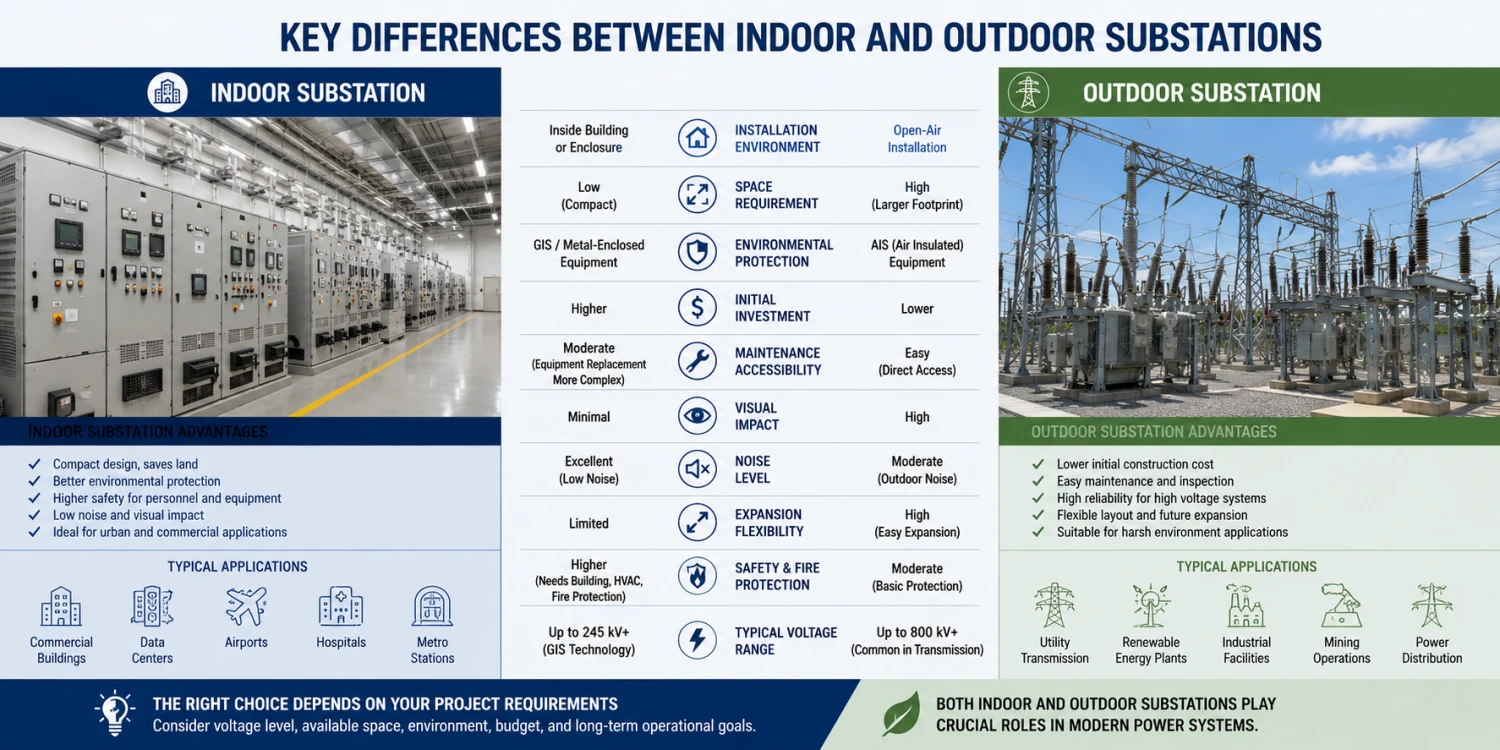 Key Differences Between Indoor and Outdoor Substations