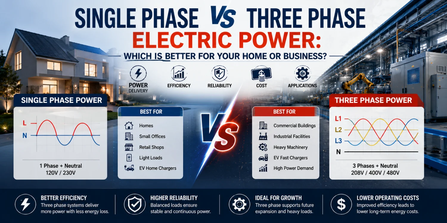 Main Differences Between Single-Phase and Three-Phase Power
