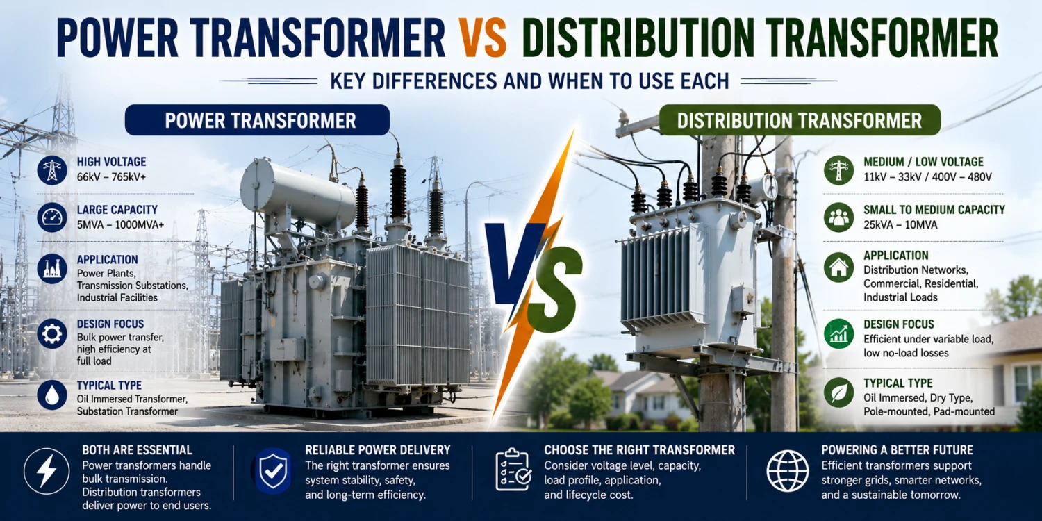 Power Transformer vs Distribution Transformer