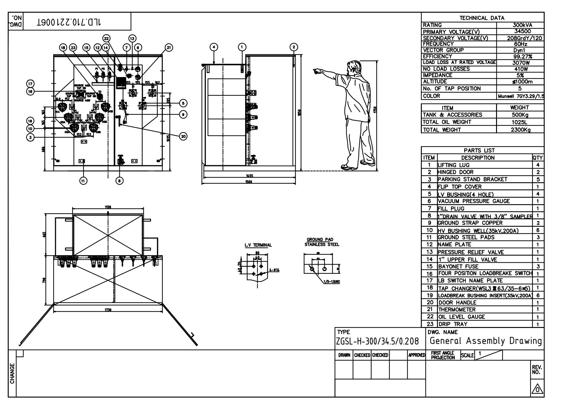 3 phase Pad Mounted Transformer Diagram