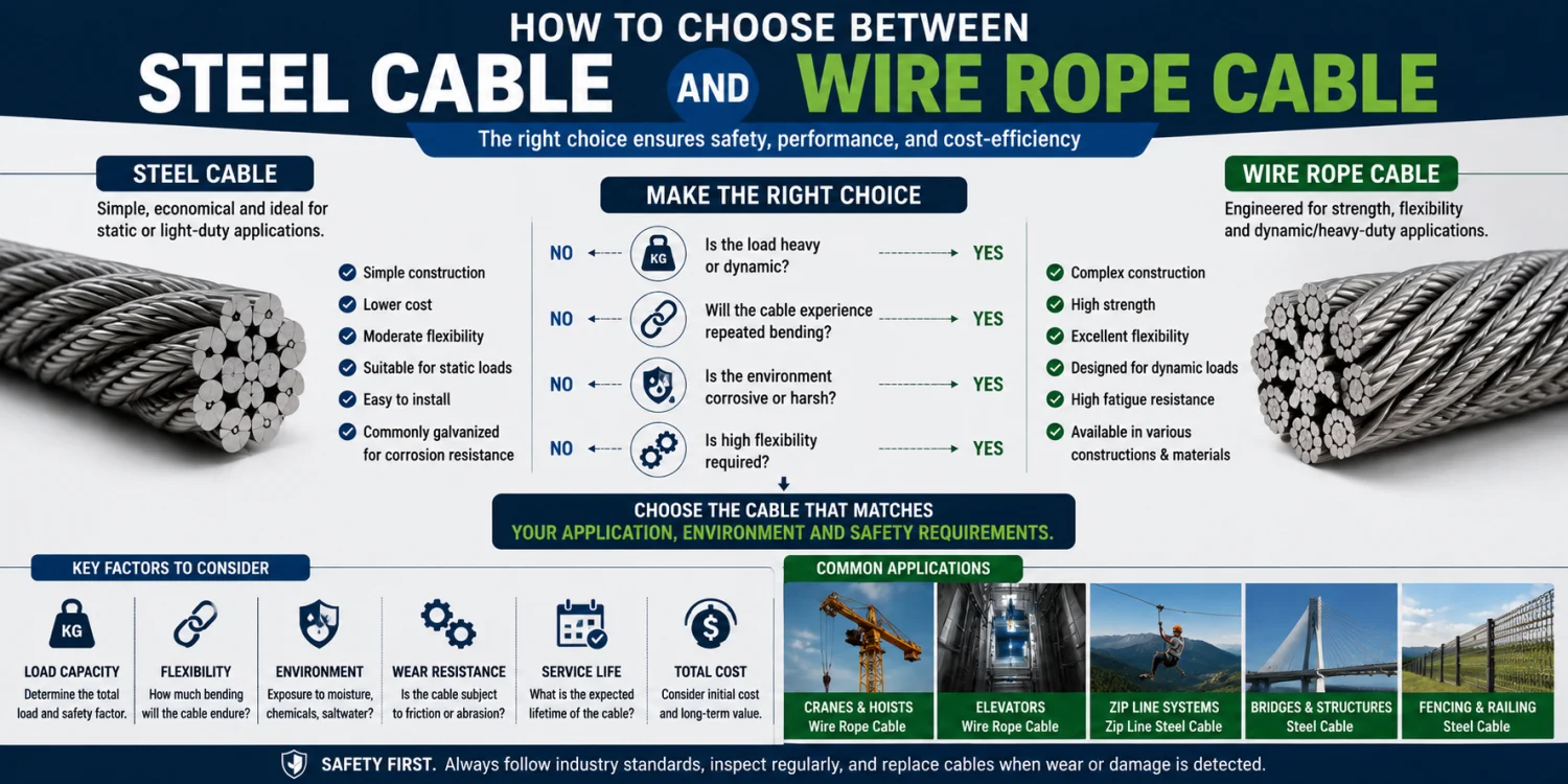 How to Choose Between Steel Cable and Wire Rope Cable