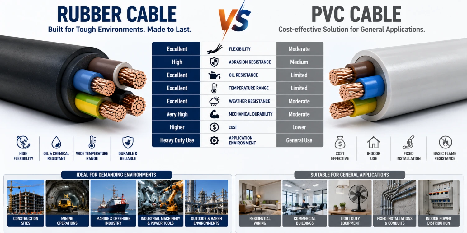 Rubber Cable vs PVC Cable
