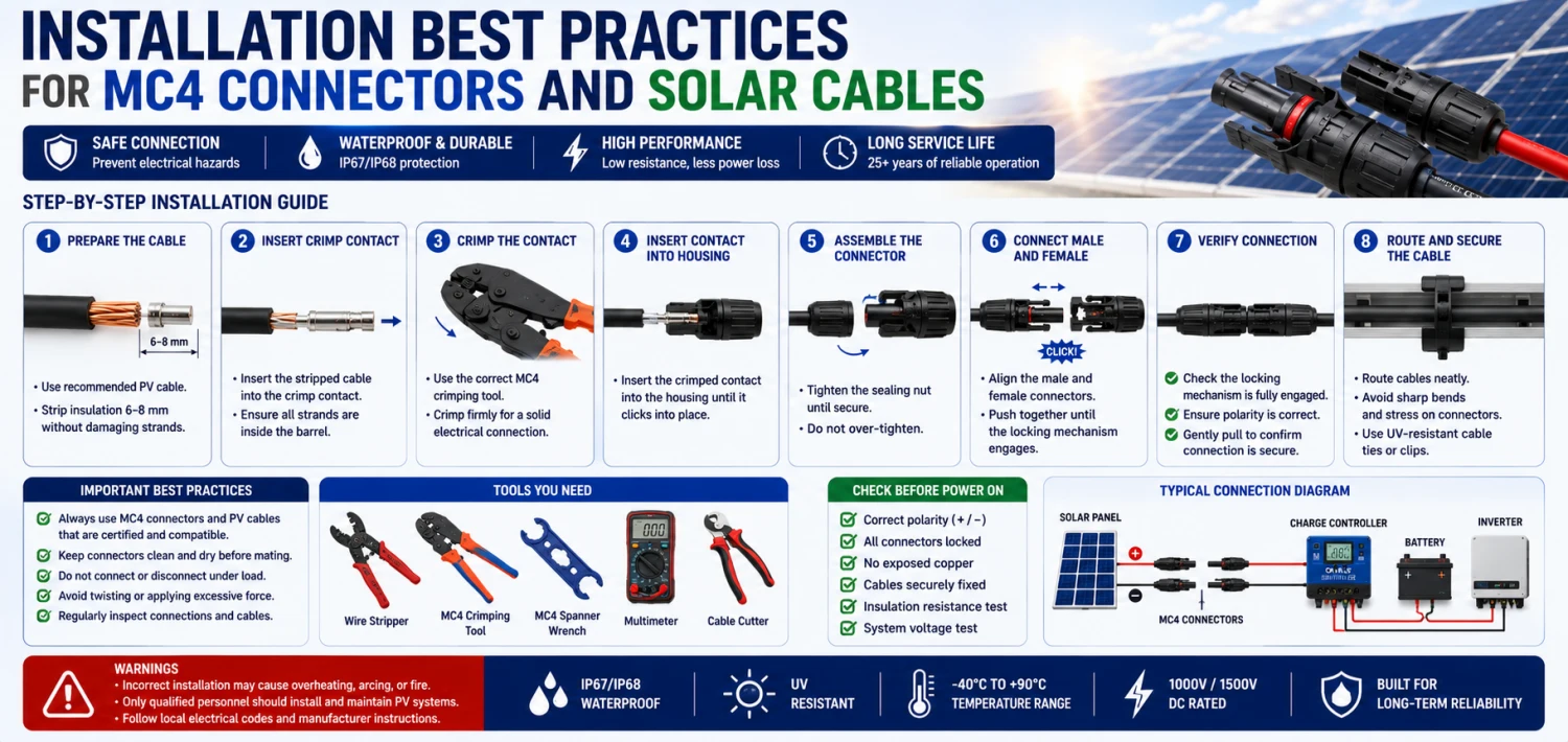 Installation Best Practices for MC4 Connectors and Solar Cables
