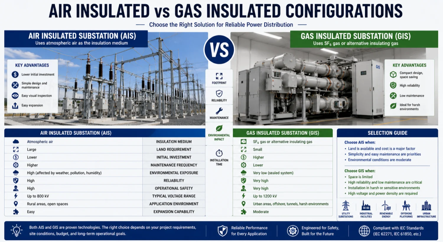 Air Insulated vs Gas Insulated Configurations