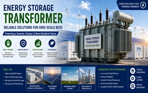Energy Storage Transformer Manufacturer – Reliable Solutions for Grid-Scale BESS