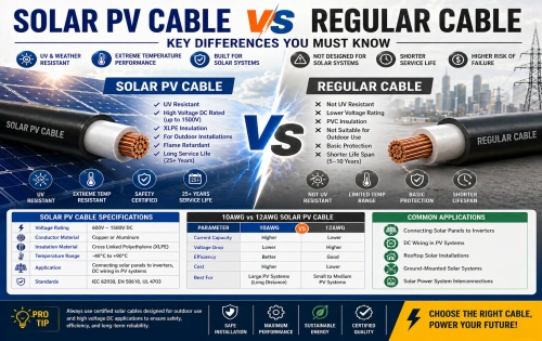 Solar PV Cable vs Regular Cable: Key Differences